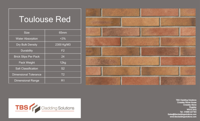Product Data Sheet Toulouse Red Blend Brick Slips