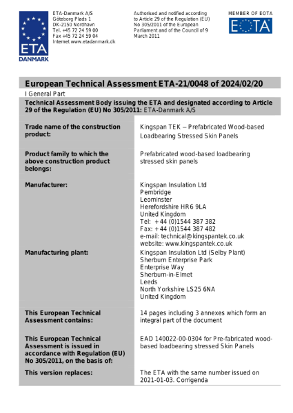 European Technical Approval (ETA)
