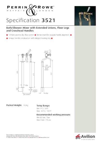 Specification Sheet 3521**