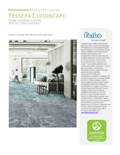 Tessera Cloudscape Environmental Product Declaration 