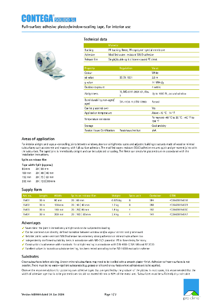 Contega Solido SL-Technical Datasheet