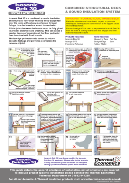 Isosonic Dekfloor 30 Install Guide