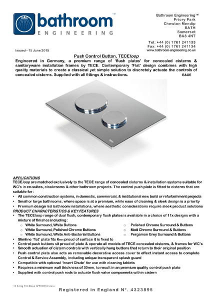 TECEloop Plastic Flush Plate