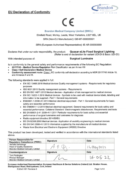 Declaration of Conformity EU MDR_Quasar Fixed Systems EUDoC001 Rev 8 (16 May 2022)
