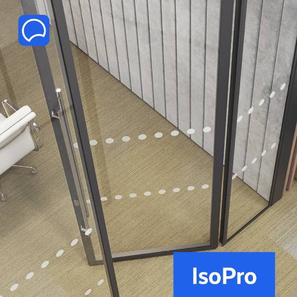 IsoPro 54mm Offset Single Glazed Acoustic Glass Door