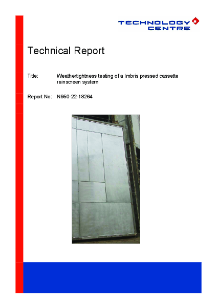 Imbris Pressed Cassette Rainscreen - CWCT Technical Report