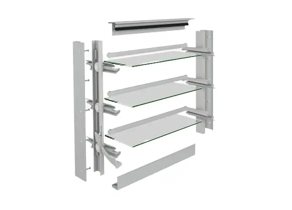 Breezway Altair Louvre Component System with Security Bars (Exploded View)