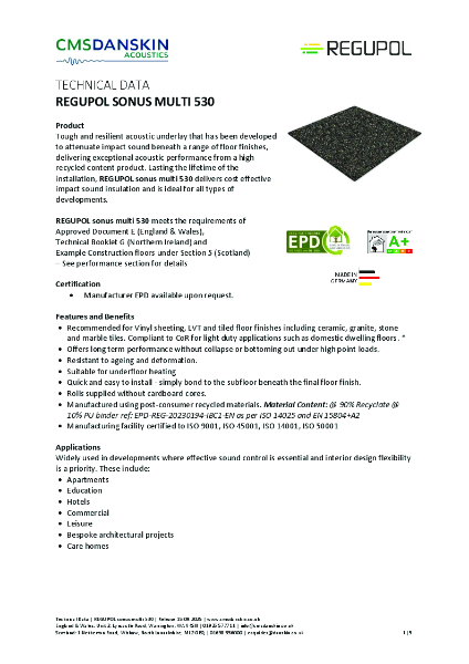 REGUPOL sonus multi 530 - TD-en-UK Release 15 09 2025