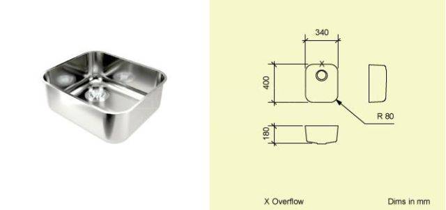 Sink Bowl LE34 - Rectangular Stainless Steel Kitchen Sink