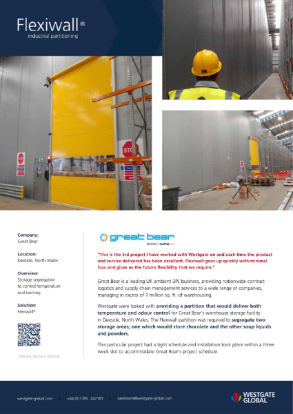 Flexiwall Case Study - Great Bear (Warehouse)