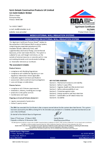 BBA Agrément Certificate