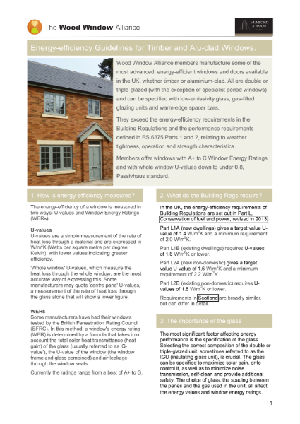 Energy-efficiency Guidelines for Timber Windows