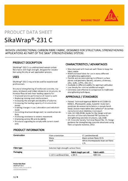 Product Data Sheet - SikaWrap®-231 C
