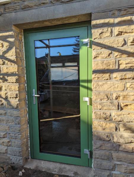 GBS-98-A Triple Glazed Aluminium Clad Timber Inward Opening Entrance Doors