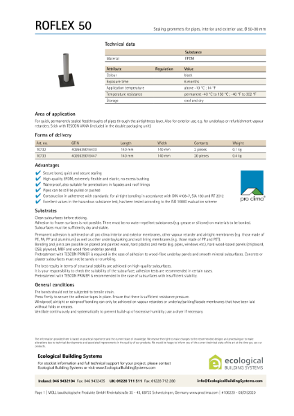 Roflex 50 Technical Datasheet