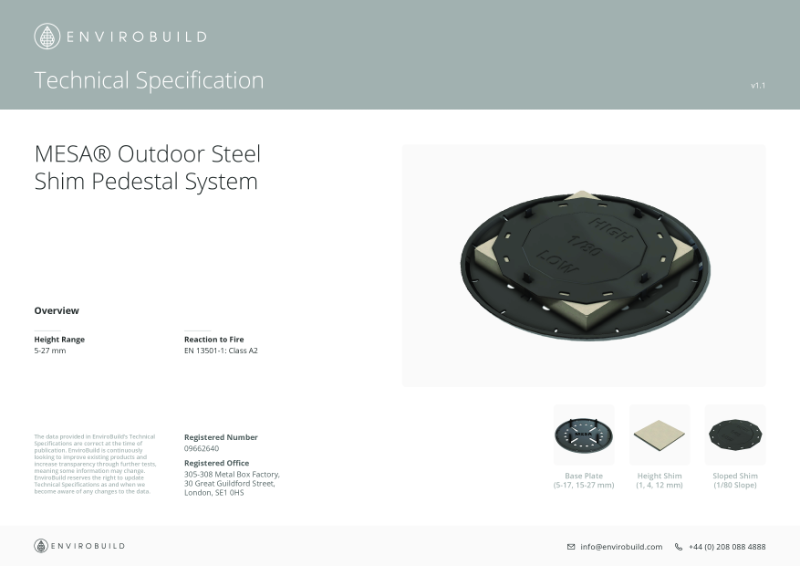 Shim Pedestal Technical Specification v1.1
