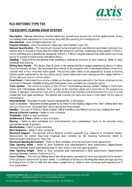 Axis Flo-Motion Telescopic Specification V6