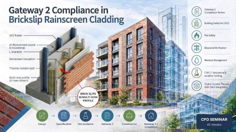Gateway 2 Compliance in Brickslip Rainscreen Cladding
