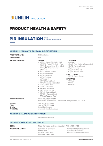 Unilin Health & Saftey