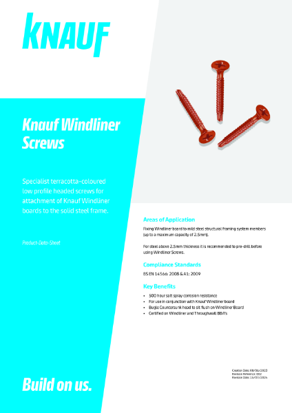 Knauf Windliner Screws Data Sheet