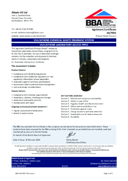 BBA Certificate Vulcathene Sheet 3