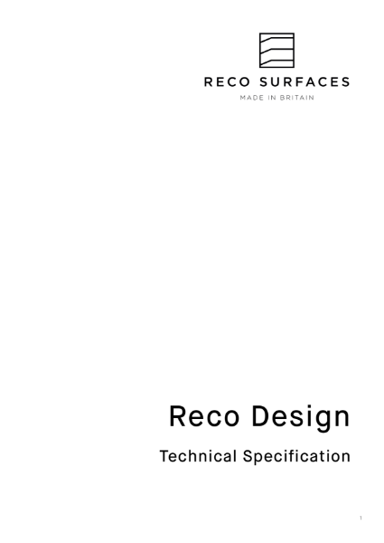 Reco Design Technical Specification Data Sheet