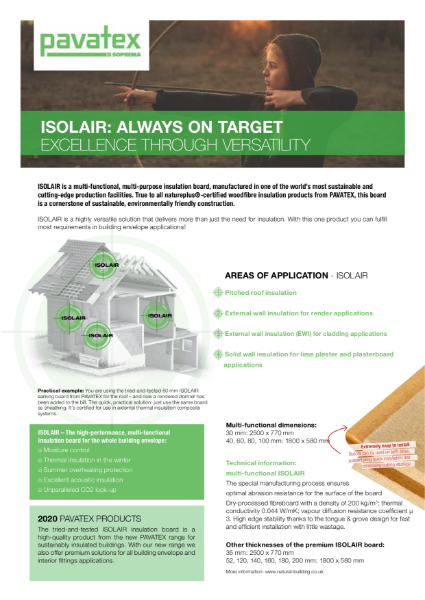 Pavatex Isolair wood fibre insulation