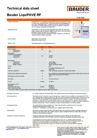 Bauder LiquiPAVE RF - Technical Data Sheet