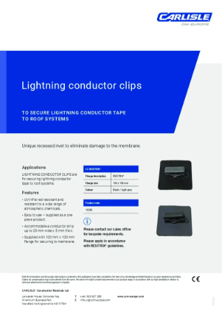 RESITRIX® Lightning Conductor Clips - Technical Datasheet