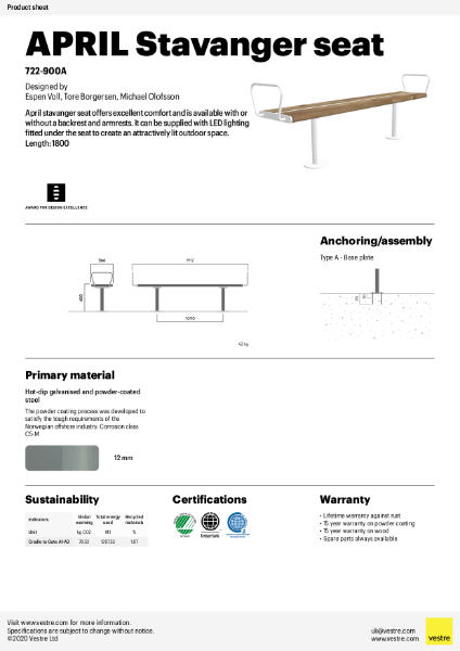 APRIL Stavanger Seat - 722-900A