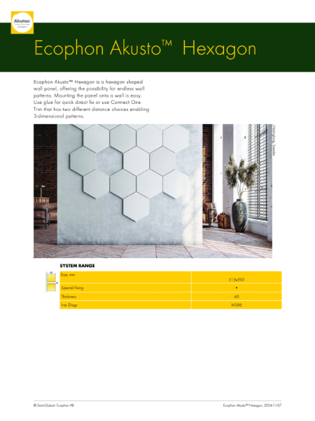 Data Sheet Akusto Hexagon