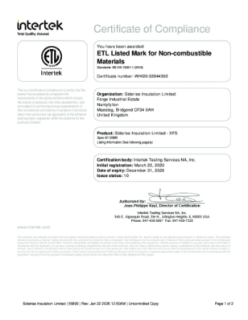 Intertek US: WHI20-32944302 Iss. 10