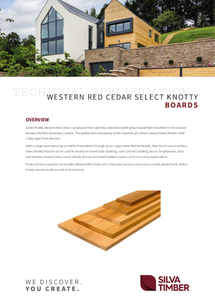 Select Knotty Boards - Technical Specification Sheet