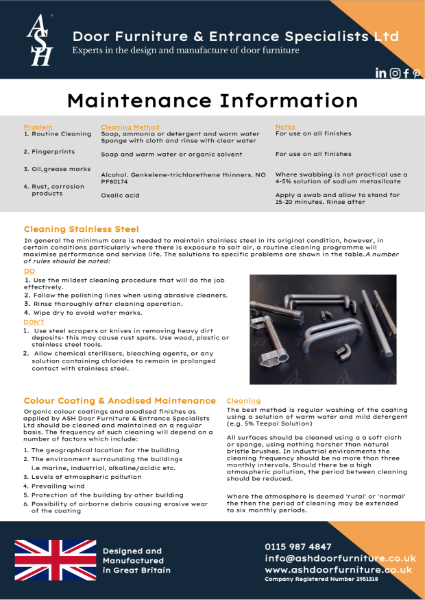 ASH Maintenance Guide