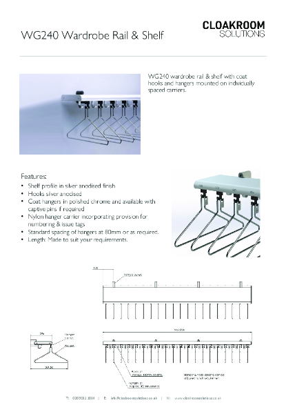 WG240 Wardrobe Rail & Shelf