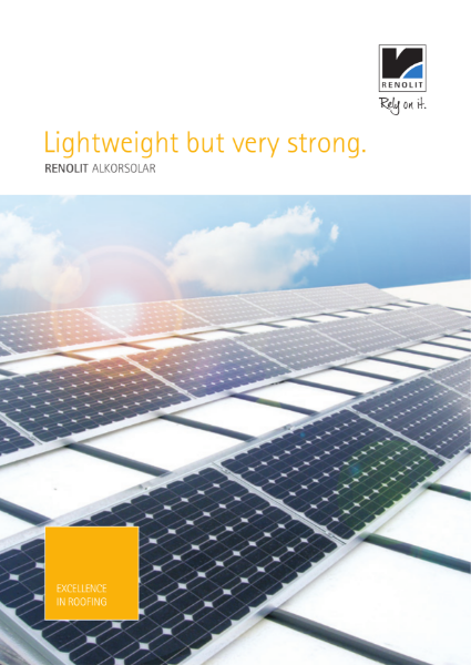 RENOLIT ALKORPLAN Solar Profile system  Brochure