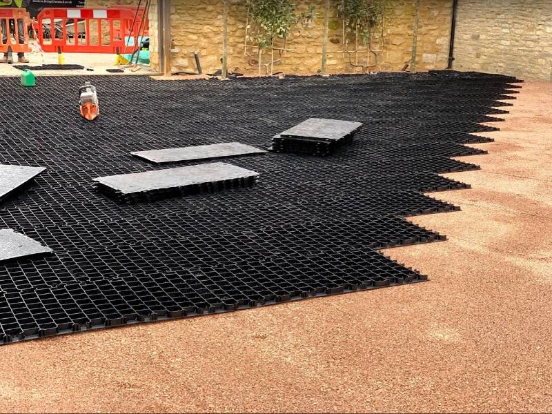 Car Park Installation Using CORE COMMERCIAL Gravel Stabiliser Grid System