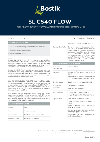 Bostik SL C540 FLOW TDS