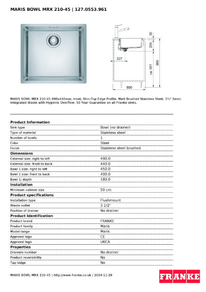 Product Sheet 127.0553.961