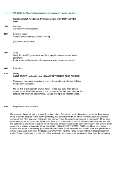 Specification insulating Soluciton