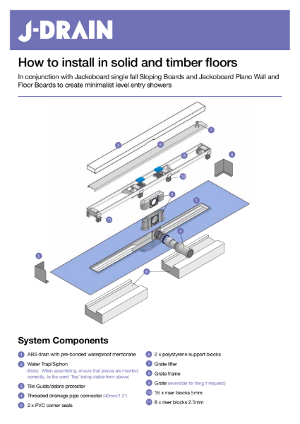 JACKOBOARD® J Drain Installation Instructions