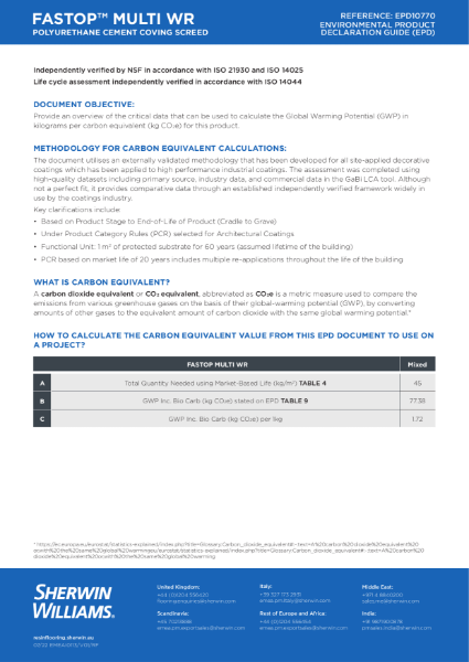 FasTop WR EPD Certificate