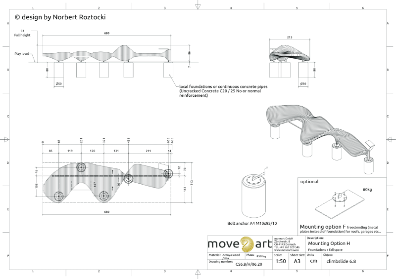 Climbslide 6.8 H Drawing Foundation Plan