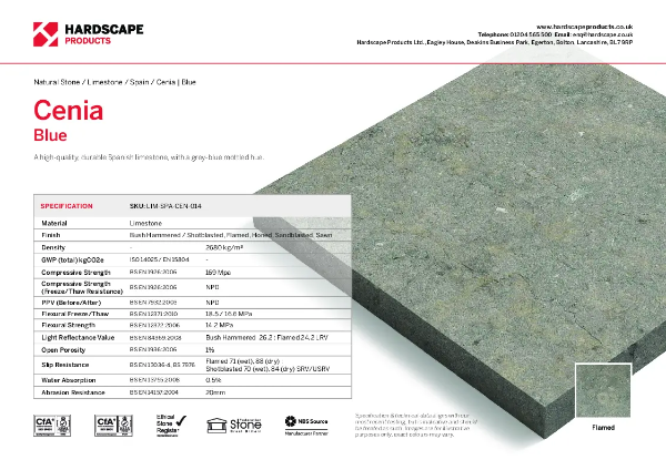 Cenia Blue Hardscape Datasheet
