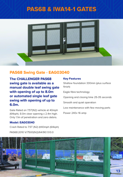 PAS68 and IWA 14 Swing Gates Product Sheet