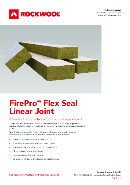 FirePro® Flex Seal Linear Joint - Product Data Sheet