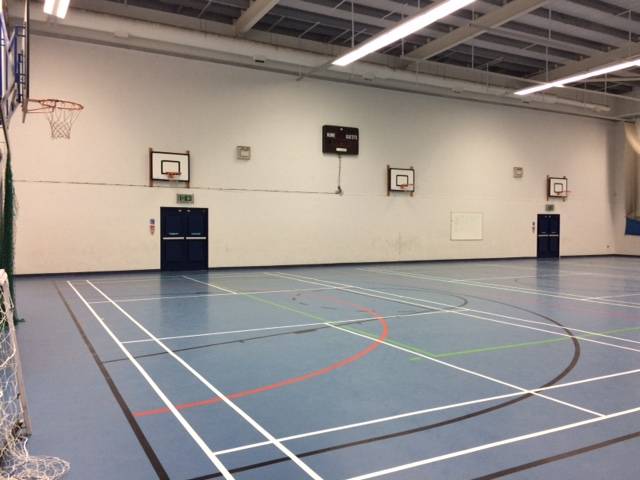 Schools sports hall sound reverberation solution