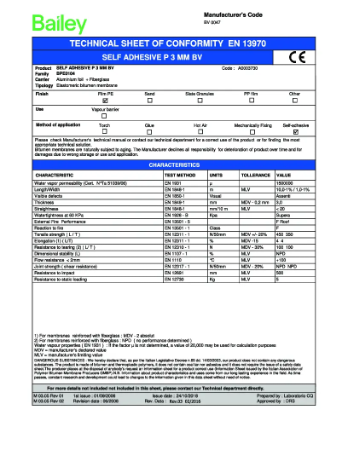 F-605-SA - Bailey Alpha-Bar Self-Adhesive Vapour Barrier - Technical ...