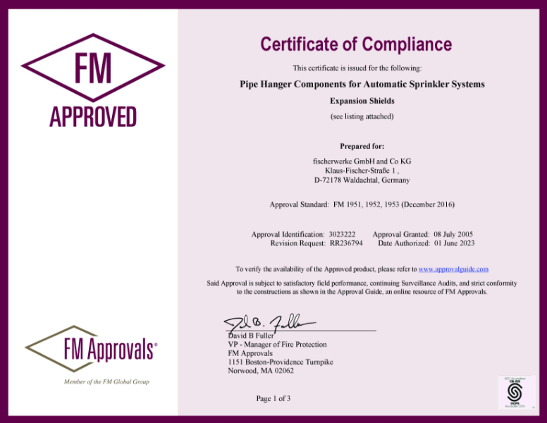 FM Certificate of Compliance