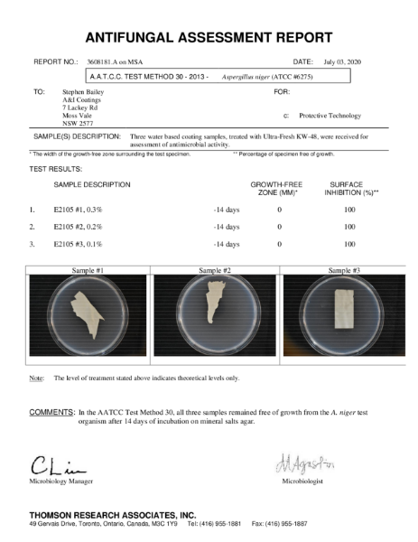 E2105 Anti Fungal Assessment Report